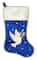 20.5" Royal Blue Velvet Dove Christmas Stocking